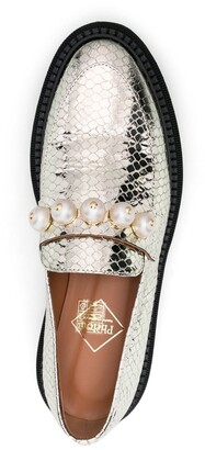 Paul Warmer 40mm Embellished Snakeskin-Effect Loafers