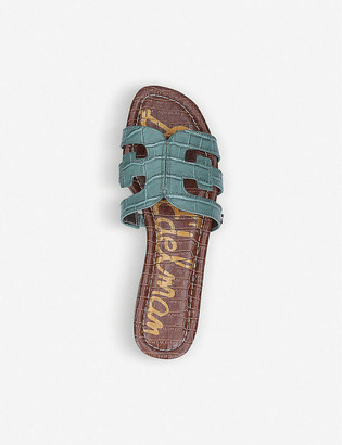 Sam Edelman Bay crocodile-embossed leather sandals