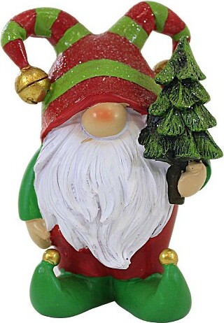 Transpac Transpac5.5InchBrightAndMerryGnome,ChristmasButtonNoseLongBeard(1PC)