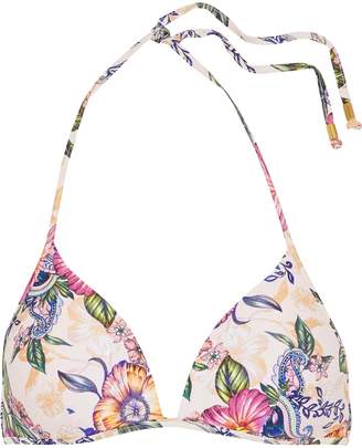 Jets Elegance Floral-print Triangle Bikini Top
