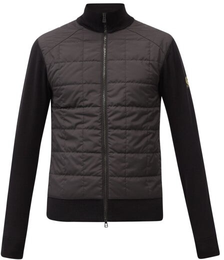 Belstaff Kelby Quilted-shell And Wool Zipped Cardigan - Black - ShopStyle