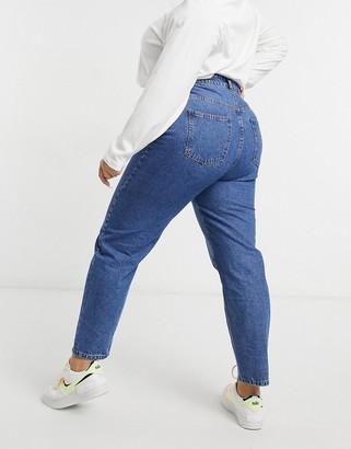 Daisy Street Plus mom jeans in indigo denim - ShopStyle