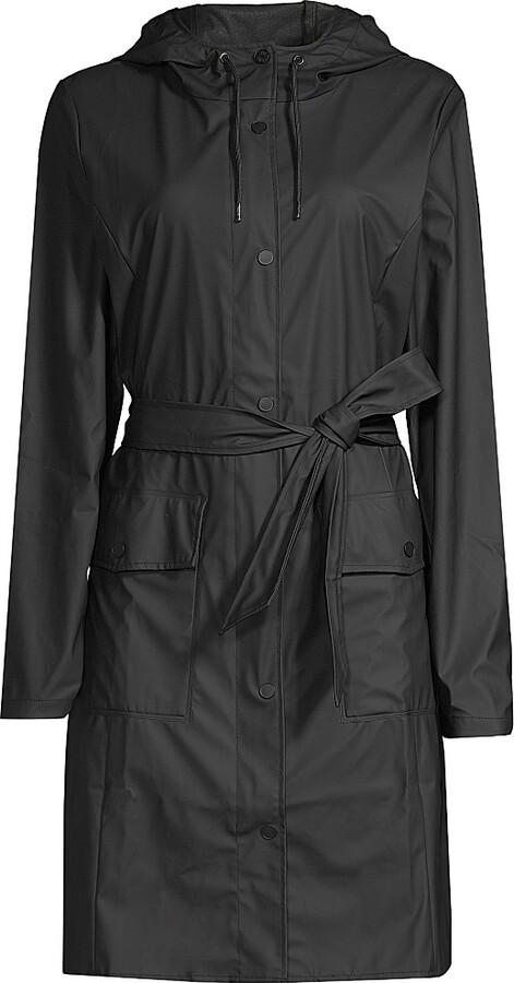 Rains Women's Curve Hooded Rain Jacket - Black - Size XS