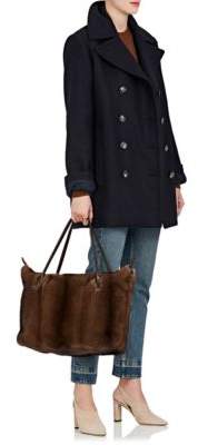 The Row Women's Levcot Wool-Blend Double-Breasted Coat-Navy