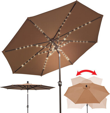 Arlmont & Co. Armory Patio Umbrella Battery Operated LED Garden Parasol Market Umbrella