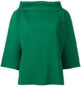 Thumbnail for your product : Issey Miyake Ribbed wide funnel neck top - women - Polyester - One Size