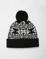 Thumbnail for your product : ASOS Bobble Beanie with Geo-Tribal Design