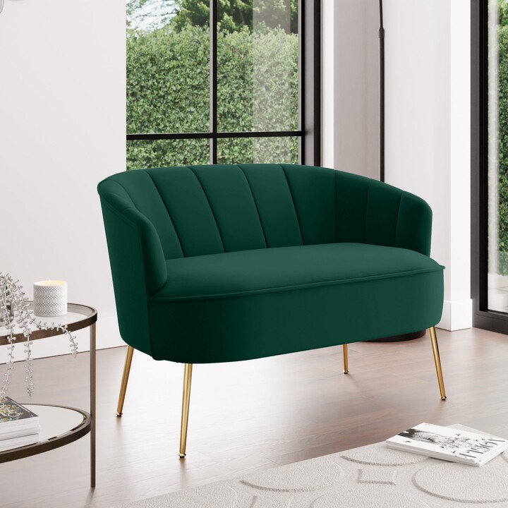 Dunelm Matilda Velvet Two Seater Sofa Green ShopStyle