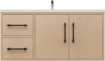 Mebo Victoria 42'' Left Drawer Wall-Mounted Vanity with Reinforced Acrylic Sink
