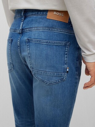 HUGO BOSS Slim-fit jeans in super-soft blue stretch denim