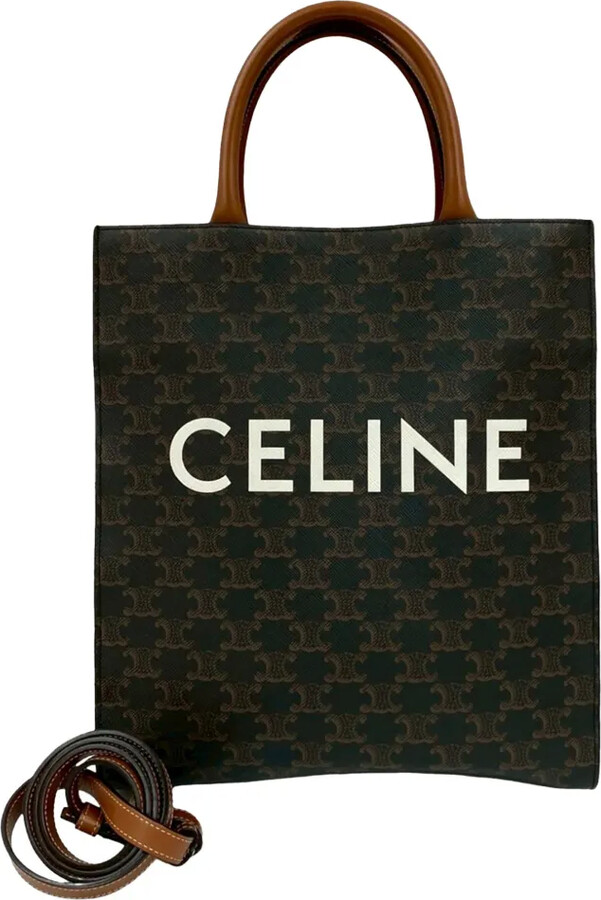 Céline Pre-Owned 2021 Small Triomphe Coated Canvas Vertical Cabas Tote satchel