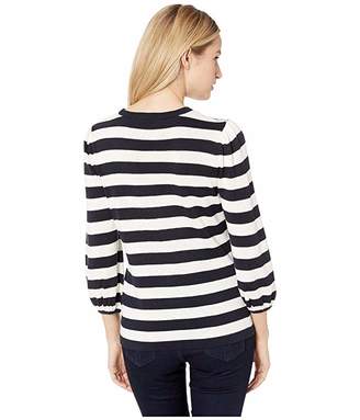CeCe Long Sleeve Jersey Striped Pullover Sweater