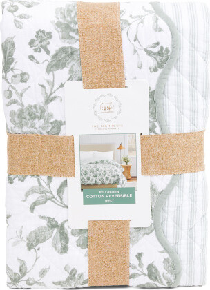 TJMAXX Garden Toile Quilt, Cotton/Polyester/Diamond