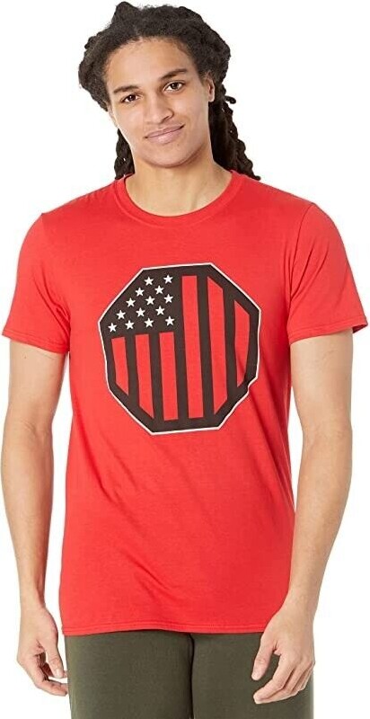 UFC Men's American Born T-Shirt Small Red Cotton Short Sleeve Crew Neck JDM255