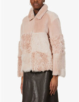 Thumbnail for your product : Whistles Hema contrast-panel shearling coat