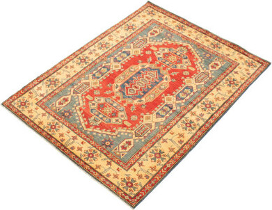 Isabelline One-of-a-Kind Perrie Hand-Knotted 2010s Uzbek Gazni Dark Copper 5'1" x 6'8" Wool Area Rug