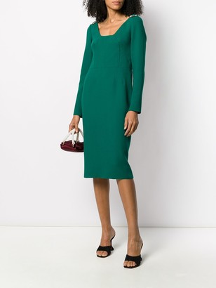 Dolce & Gabbana Embellished Shoulders Midi Dress