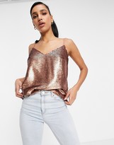 copper sequin blouse