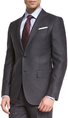 Ermenegildo Zegna Wool Striped Two-Piece Suit, Charcoal
