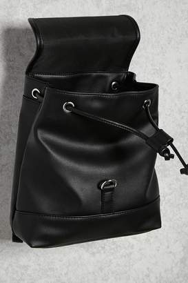 Forever 21 Faux Leather Buckle Backpack
