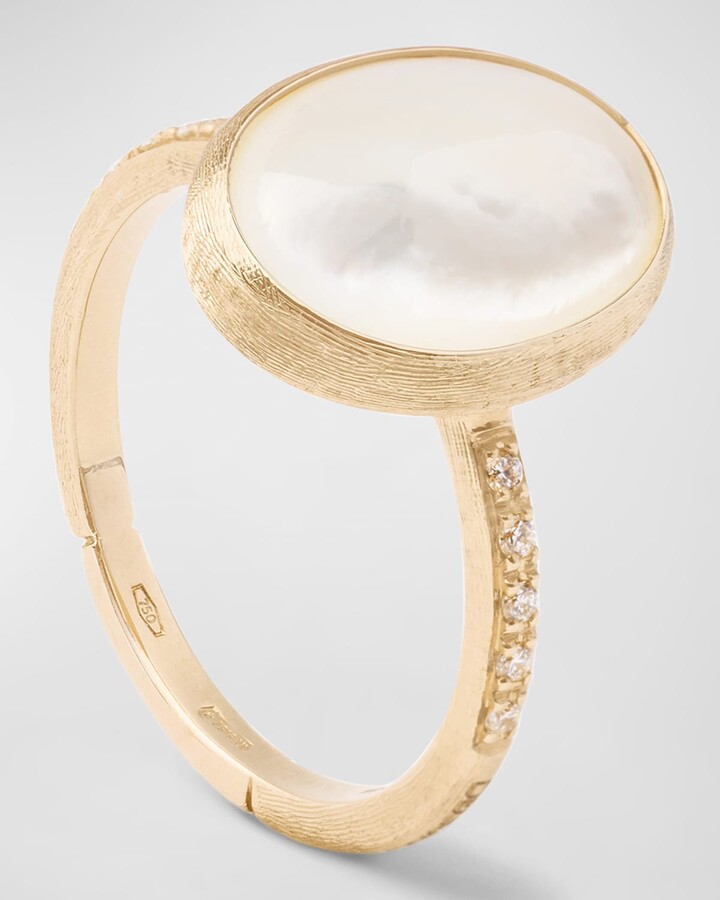 Marco Bicego 18K Siviglia Mother-of-Pearl Ring with White Diamonds, Size 7