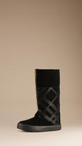 Thumbnail for your product : Burberry Check Suede Weather Boots