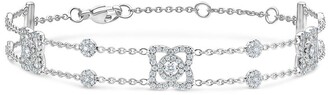 De Beers Jewellers 18kt white gold Enchanted Lotus three diamond charm bracelet