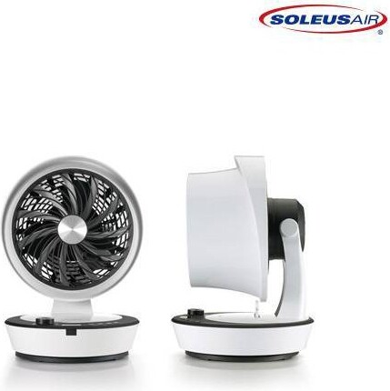 Soleus Air SoleusAir9"TabletopDigitalDisplayOscillatingAirCirculatorwithRemoteControlPersonalFanWhite:12Speeds,QuietOperation
