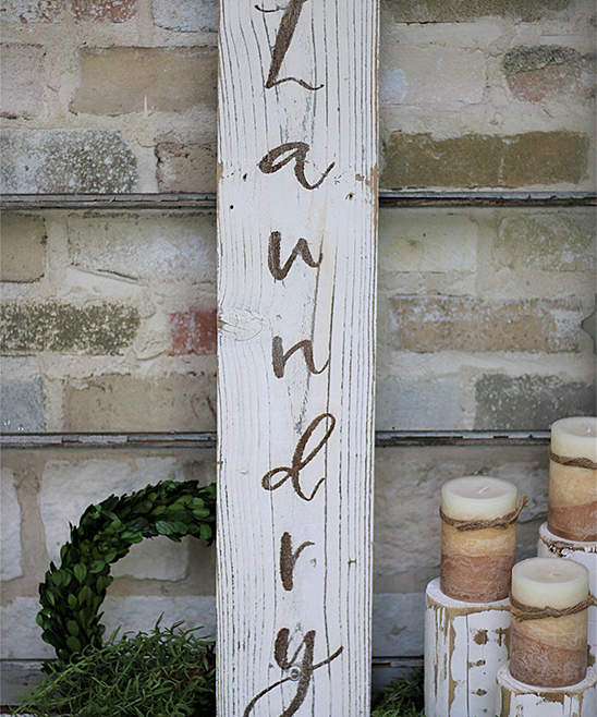 White 'Laundry' Vertical Wall Sign ShopStyle Home & Living
