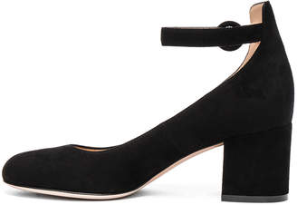 Gianvito Rossi Suede Ankle Strap Flats