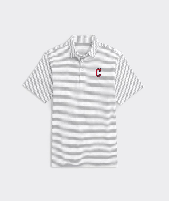 Vineyard Vines Cleveland Guardians Bradley Stripe Sankaty Polo