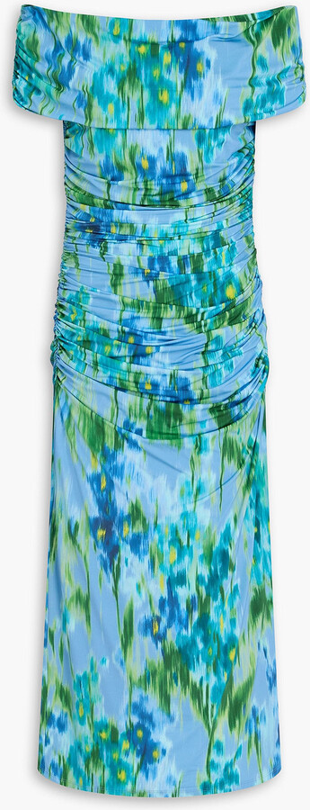 Carolina Herrera Off-the-shoulder floral-print stretch-jersey midi dress