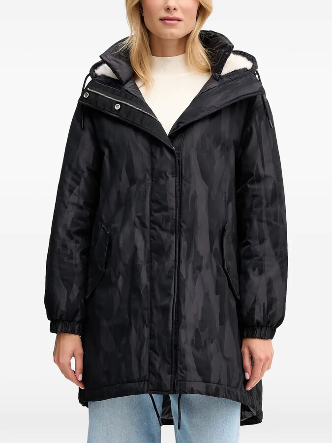 Sisley Hooded Patterned Parka Coat
