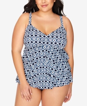 macys plus size bathing suit