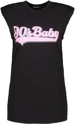 boohoo 90's Baby Shoulder Pad Tshirt