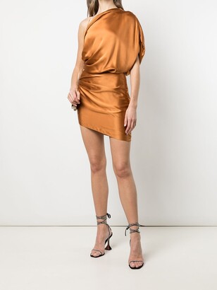 Mason by Michelle Mason One-Shoulder Silk Mini Dress