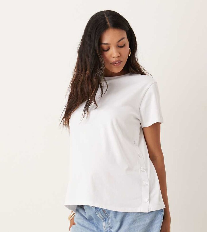 ASOS Maternity ASOS DESIGN Maternity nursing t-shirt in white