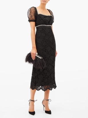 Self-Portrait Crystal-embellished Guipure-lace Midi Dress - Black