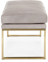 Thumbnail for your product : Brownstone Upholstery Bevin Ottoman, Oyster-Gray Leather