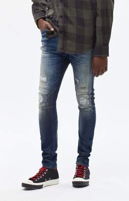 PacSun Stacked Skinny Ergo Moto Dark Tint Jeans