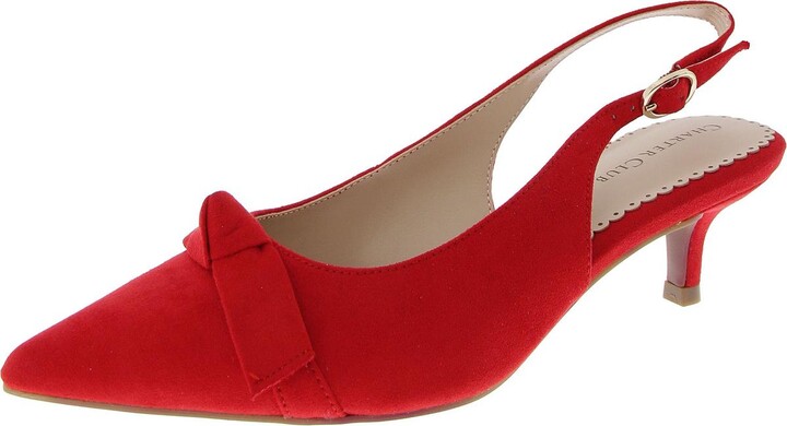 Charter Club Givanna Womens Suede Kitten Slingback Heels