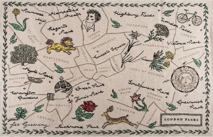 SAVED NY x Fee Greening Cashmere London Parks Throw