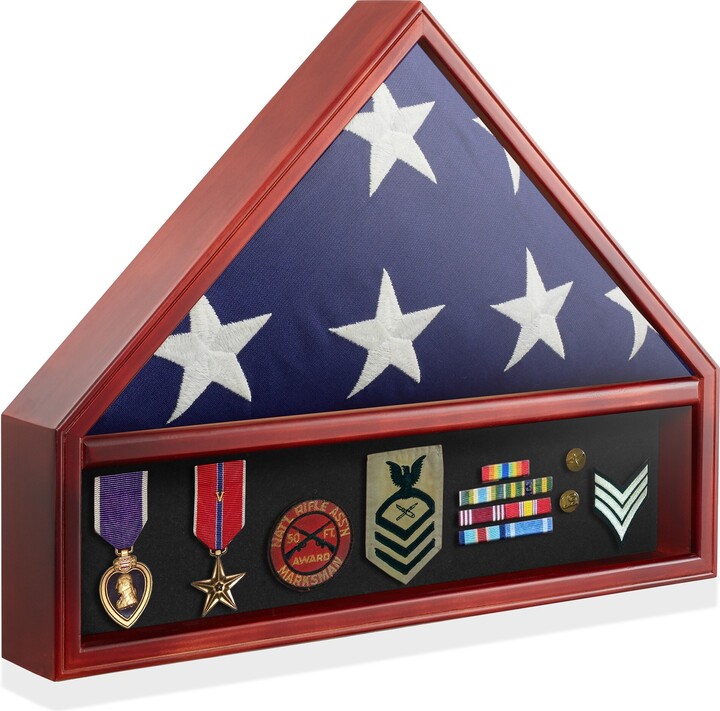 Reminded Military Medal & Burial Flag Shadow Box Display Case ShopStyle
