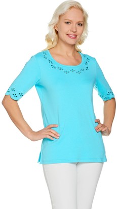Factory Quacker Smile N' Style Scalloped Elbow Sleeve T-shirt