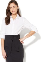 Thumbnail for your product : New York and Company Madison Stretch Shirt Bodysuit - 7th Avenue