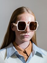 Thumbnail for your product : Karen Wazen Neutral Kaia Oversized Sunglasses