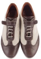 Thumbnail for your product : Loro Piana Leather-Trimmed Low-Top Sneakers