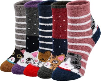 PUTUO Womens Fluffy Socks Soft Fuzzy Winter Warm Socks Ladies Cosy Thick  Thermal Home Bed Slipper Socks - ShopStyle