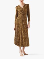 Thumbnail for your product : LK Bennett Lottie Animal Print Ruched Midi Dress, Brown/Multi