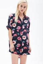 Thumbnail for your product : Forever 21 FOREVER 21+ Floral Print Satin Shirtdress